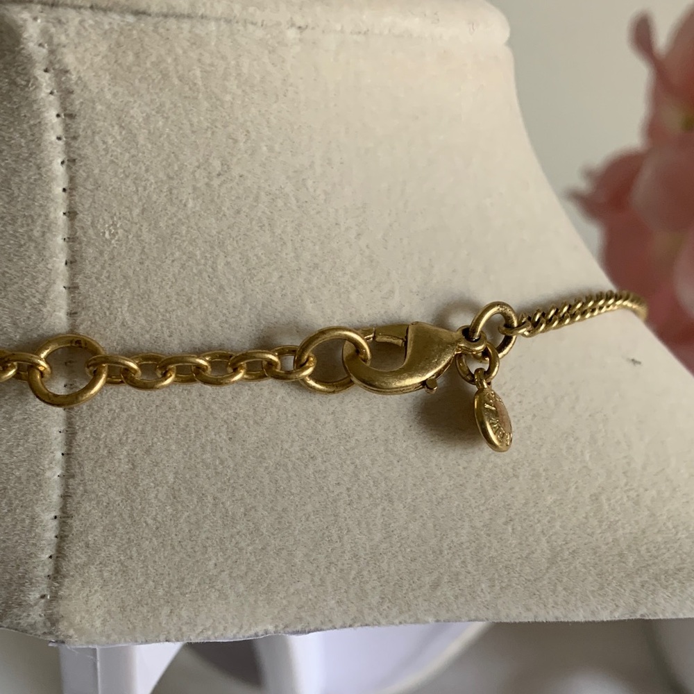 LOFT Gold Necklace with Pink and Blue Floral Accents - Picture 7 of 9